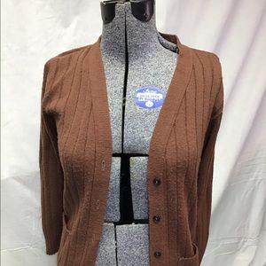 Vintage Ribbed Button-Down Cardigan